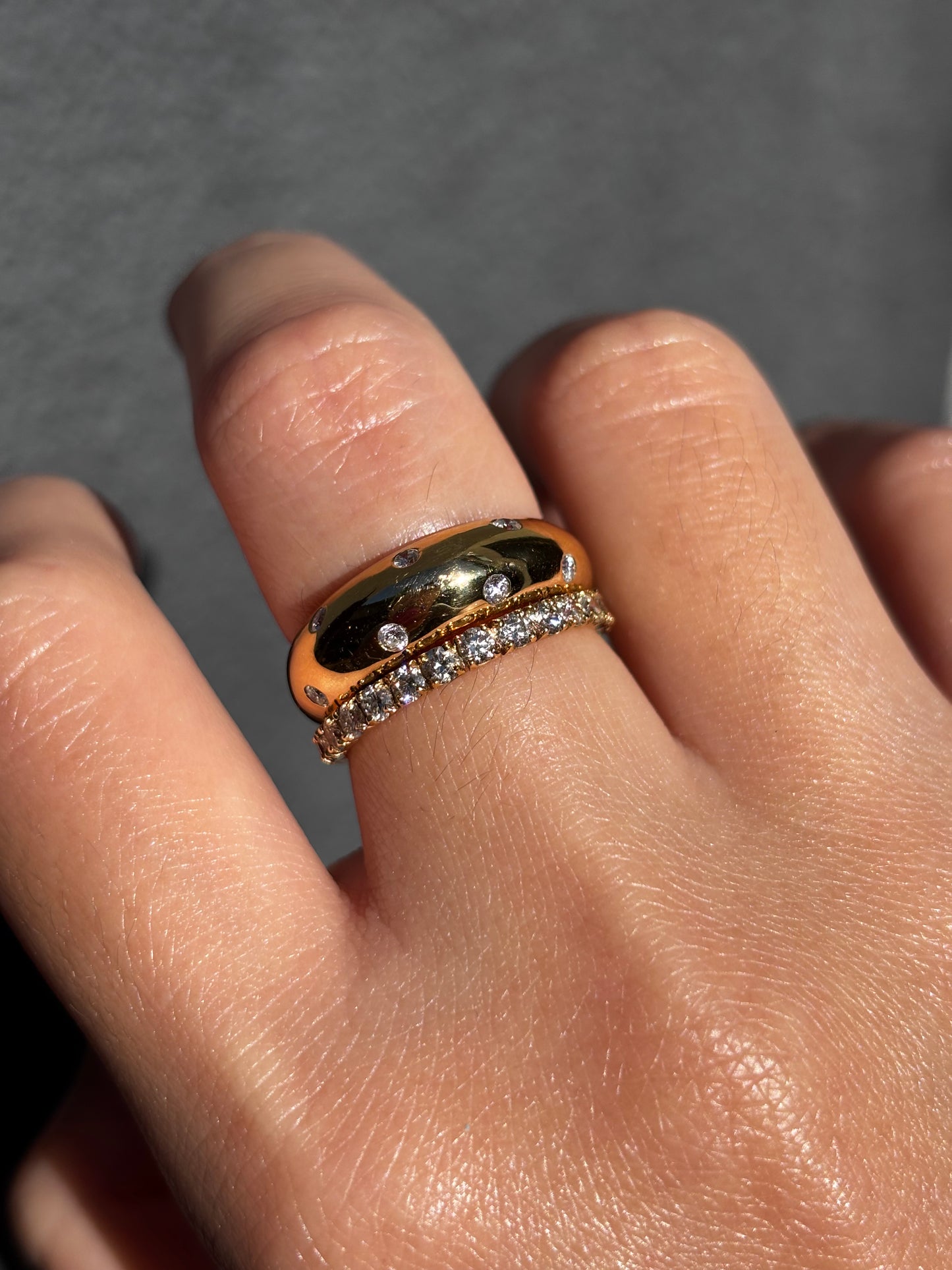 18k Vintage Diamond Stack