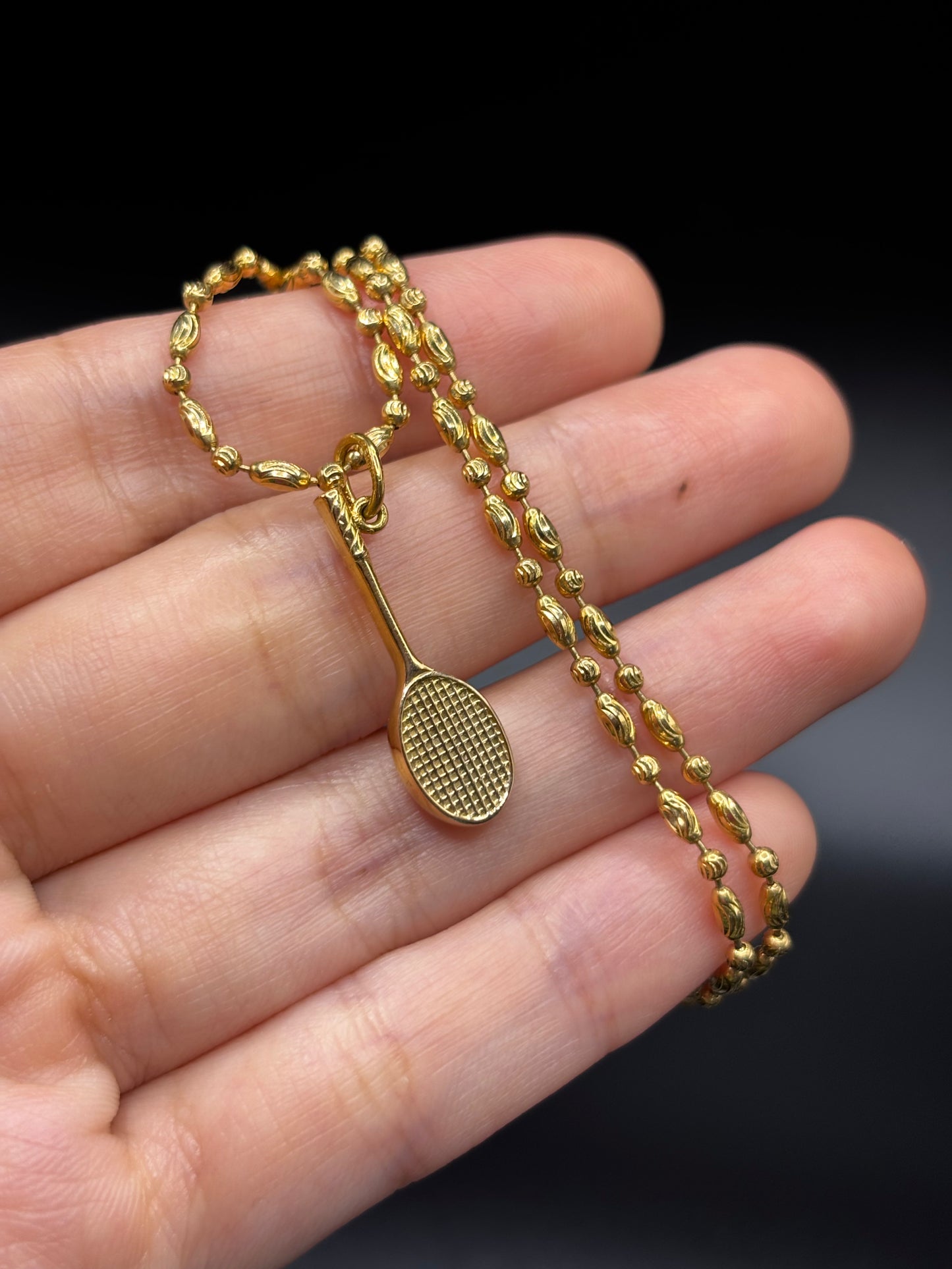 9k Tennis Racket Charm