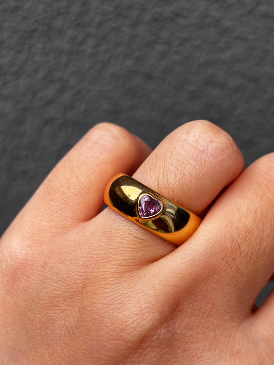 18k Heart Donut Ring